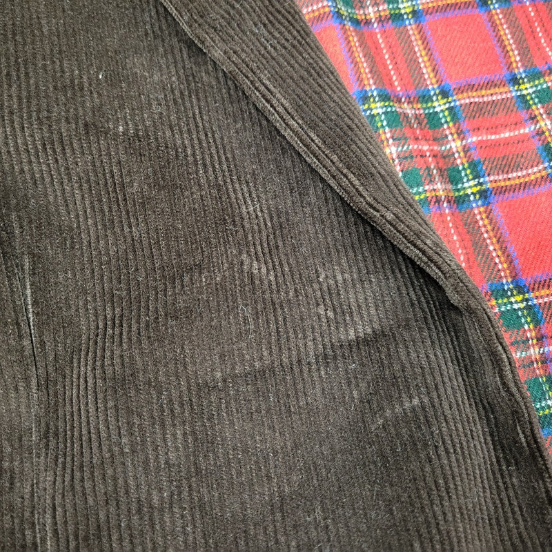 【中古品】【メンズ】 イタリア製 WOOL CHECK CORDUROY TAILORED JACKET ウール チェック コーデュロイ テーラード ジャケット 141-260219-yn-01-izu サイズ：34 カラー：ブラウン 万代Net店