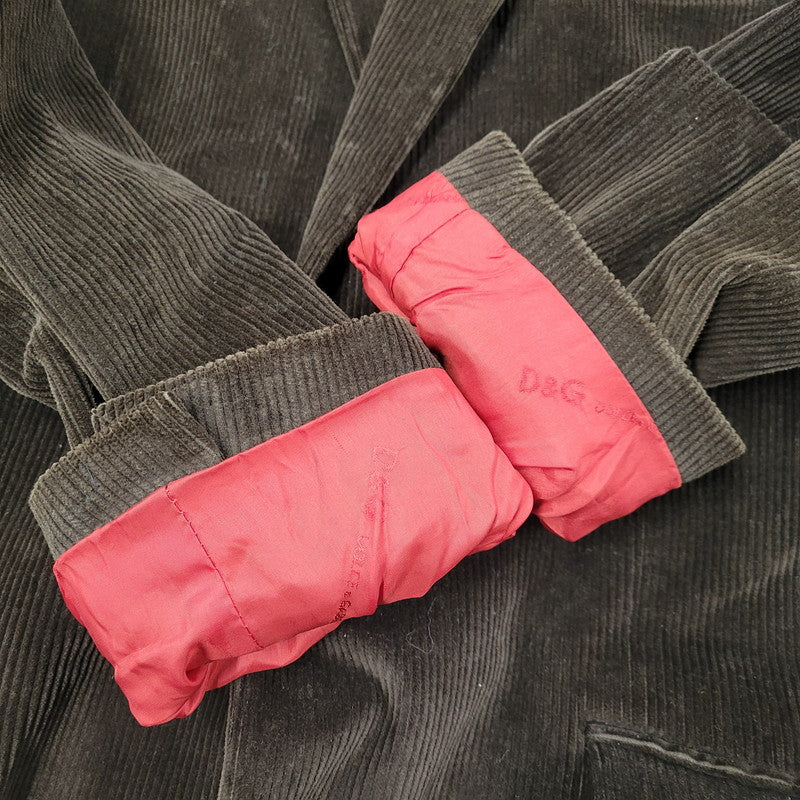 【中古品】【メンズ】 イタリア製 WOOL CHECK CORDUROY TAILORED JACKET ウール チェック コーデュロイ テーラード ジャケット 141-260219-yn-01-izu サイズ：34 カラー：ブラウン 万代Net店