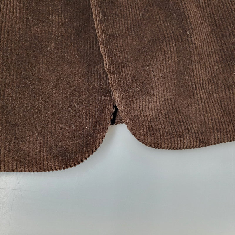 【中古品】【メンズ】 イタリア製 WOOL CHECK CORDUROY TAILORED JACKET ウール チェック コーデュロイ テーラード ジャケット 141-260219-yn-01-izu サイズ：34 カラー：ブラウン 万代Net店