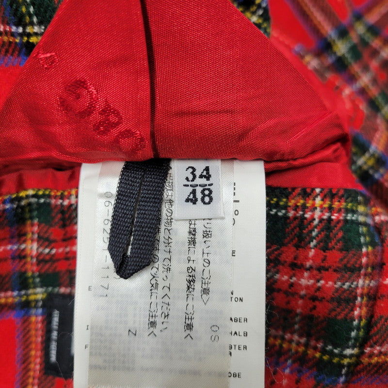 【中古品】【メンズ】 イタリア製 WOOL CHECK CORDUROY TAILORED JACKET ウール チェック コーデュロイ テーラード ジャケット 141-260219-yn-01-izu サイズ：34 カラー：ブラウン 万代Net店