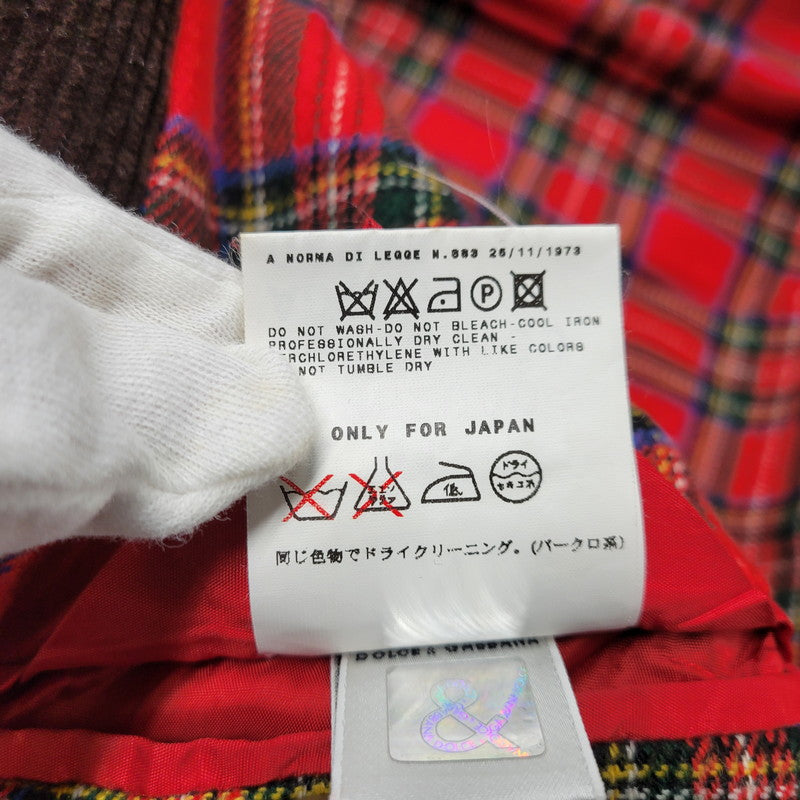 【中古品】【メンズ】 イタリア製 WOOL CHECK CORDUROY TAILORED JACKET ウール チェック コーデュロイ テーラード ジャケット 141-260219-yn-01-izu サイズ：34 カラー：ブラウン 万代Net店