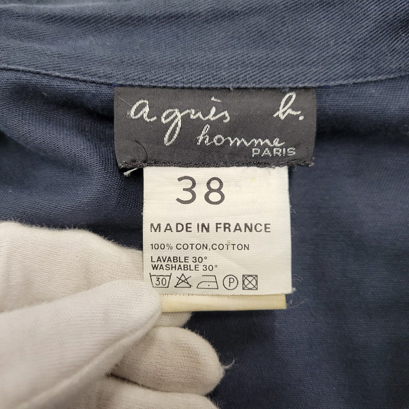 【中古品】【メンズ】 AGNES B. HOMME アニエスベーオム 064475 フランス製 WORK SHIRT ワークシャツ 141-260219-tt-01-izu サイズ：38 カラー：ネイビー 万代Net店
