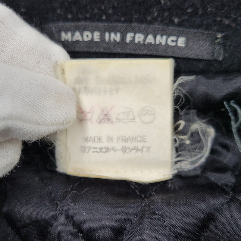 【現状渡し品】【メンズ】 AGNES B. HOMME アニエスベーオム 90’S フランス製 WOOL COLLARLESS JACKET ウール カラーレス ジャケット アウター 141-260219-yn-02-izu サイズ：1 カラー：ブラック 万代Net店