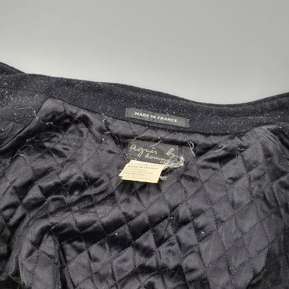 【現状渡し品】【メンズ】 AGNES B. HOMME アニエスベーオム 90’S フランス製 WOOL COLLARLESS JACKET ウール カラーレス ジャケット アウター 141-260219-yn-02-izu サイズ：1 カラー：ブラック 万代Net店