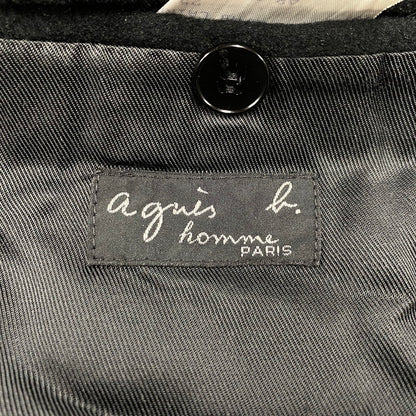 【中古品】【メンズ】 AGNES B. HOMME アニエスベー オム 100713 00’S フランス製 SHORT BALMACAAN COAT ショート バルマカーン コート アウター 141-260219-cs-09-izu サイズ：2 カラー：ブラック 万代Net店
