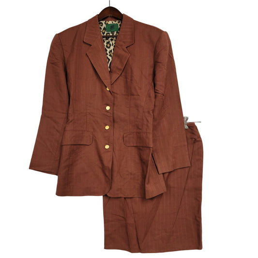 【中古品】【レディース】 JUNIOR GAULTIER ジュニアゴルチェ 金ボタン LEOPARD RAYON SUIT SET UP レオパード レーヨン スーツ セットアップ 168-260219-yn-06-izu サイズ：42 カラー：BORDEAUX 万代Net店