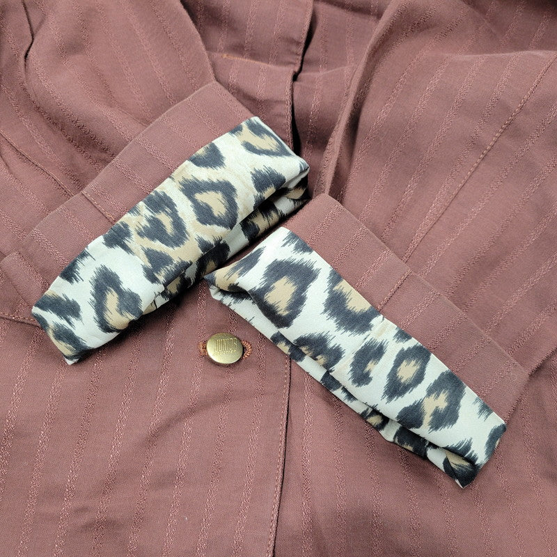 【中古品】【レディース】 JUNIOR GAULTIER ジュニアゴルチェ 金ボタン LEOPARD RAYON SUIT SET UP レオパード レーヨン スーツ セットアップ 168-260219-yn-06-izu サイズ：42 カラー：BORDEAUX 万代Net店