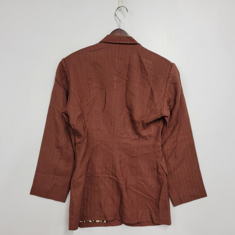 【中古品】【レディース】 JUNIOR GAULTIER ジュニアゴルチェ 金ボタン LEOPARD RAYON SUIT SET UP レオパード レーヨン スーツ セットアップ 168-260219-yn-06-izu サイズ：42 カラー：BORDEAUX 万代Net店