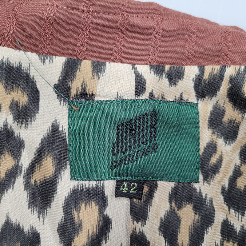 【中古品】【レディース】 JUNIOR GAULTIER ジュニアゴルチェ 金ボタン LEOPARD RAYON SUIT SET UP レオパード レーヨン スーツ セットアップ 168-260219-yn-06-izu サイズ：42 カラー：BORDEAUX 万代Net店