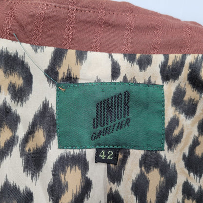 【中古品】【レディース】 JUNIOR GAULTIER ジュニアゴルチェ 金ボタン LEOPARD RAYON SUIT SET UP レオパード レーヨン スーツ セットアップ 168-260219-yn-06-izu サイズ：42 カラー：BORDEAUX 万代Net店