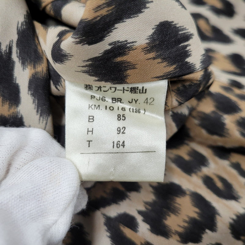【中古品】【レディース】 JUNIOR GAULTIER ジュニアゴルチェ 金ボタン LEOPARD RAYON SUIT SET UP レオパード レーヨン スーツ セットアップ 168-260219-yn-06-izu サイズ：42 カラー：BORDEAUX 万代Net店