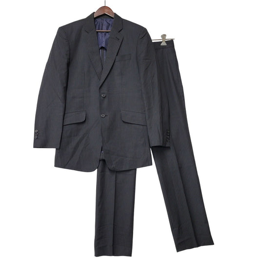【中古品】【メンズ】 BARNEYS NEW YORK バーニーズ ニューヨーク LORO PIANA ロロ ピアーナ STRIPE WOOL SUIT SET UP ストライプ ウール スーツ セット アップ 141-260219-kh-03-izu サイズ：48 カラー：ブラック 万代Net店