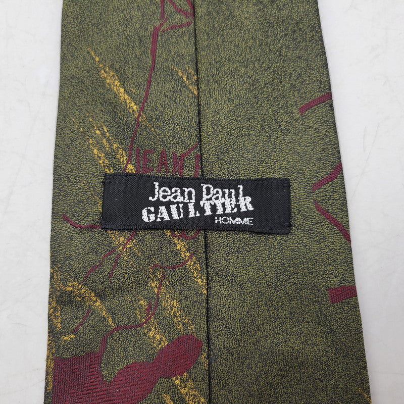 【中古美品】【メンズ】 JEAN PAUL GAULTIER HOMME ジャンポールゴルチエオム SILK NECKTIE シルク ネクタイ 187-260218-yn-03-izu カラー：グリーン系 万代Net店