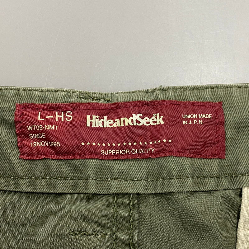 【中古品】【メンズ】 HIDE AND SEEK ハイドアンドシーク HP-03077 5POCKET WORK PANTS ファイブ ポケット ワーク パンツ ボトムス ズボン 153-260217-cs-09-izu サイズ：L カラー：カーキ 万代Net店