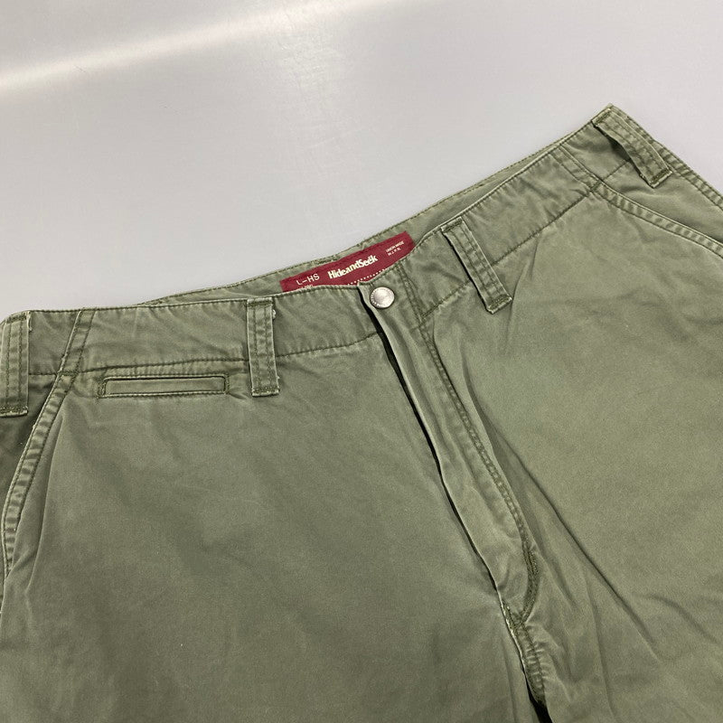 【中古品】【メンズ】 HIDE AND SEEK ハイドアンドシーク HP-03077 5POCKET WORK PANTS ファイブ ポケット ワーク パンツ ボトムス ズボン 153-260217-cs-09-izu サイズ：L カラー：カーキ 万代Net店