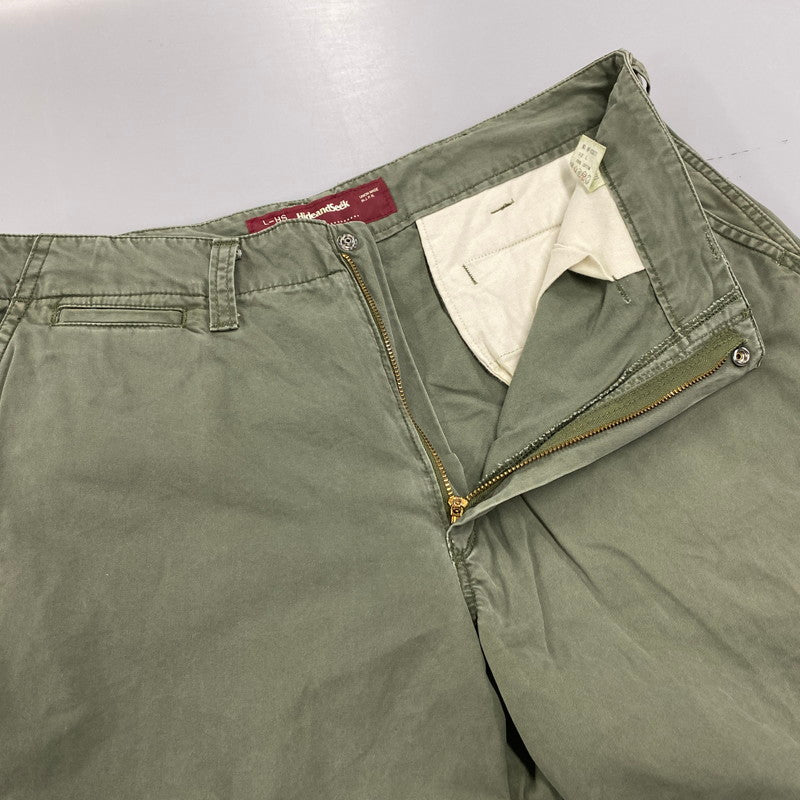 【中古品】【メンズ】 HIDE AND SEEK ハイドアンドシーク HP-03077 5POCKET WORK PANTS ファイブ ポケット ワーク パンツ ボトムス ズボン 153-260217-cs-09-izu サイズ：L カラー：カーキ 万代Net店