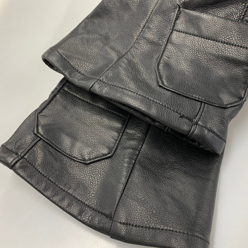 【中古品】【メンズ】 GUAPI グアピ FAKE LEATHER CARGO GIMMICK FLARE PANTS フェイク レザー カーゴ ギミック フレアパンツ ズボン ボトムス 153-260218-ya-04-izu サイズ：34 カラー：BLACK 万代Net店