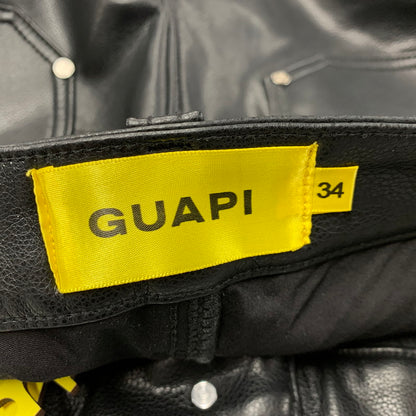 【中古品】【メンズ】 GUAPI グアピ FAKE LEATHER CARGO GIMMICK FLARE PANTS フェイク レザー カーゴ ギミック フレアパンツ ズボン ボトムス 153-260218-ya-04-izu サイズ：34 カラー：BLACK 万代Net店