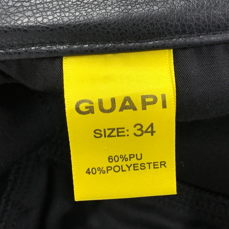 【中古品】【メンズ】 GUAPI グアピ FAKE LEATHER CARGO GIMMICK FLARE PANTS フェイク レザー カーゴ ギミック フレアパンツ ズボン ボトムス 153-260218-ya-04-izu サイズ：34 カラー：BLACK 万代Net店