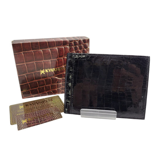 【中古品】【メンズ/レディース】 KWANPEN クワンペン 型押し 二つ折り財布 ウォレット 200-260222-as-13-izu カラー：ブラック 万代Net店