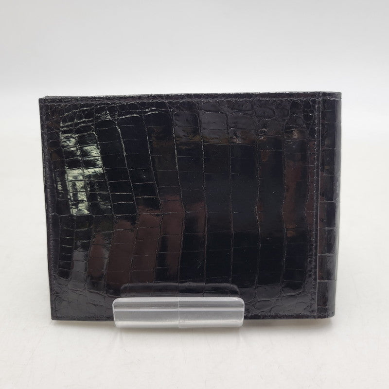 【中古品】【メンズ/レディース】 KWANPEN クワンペン 型押し 二つ折り財布 ウォレット 200-260222-as-13-izu カラー：ブラック 万代Net店