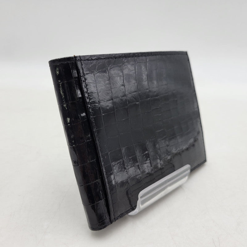 【中古品】【メンズ/レディース】 KWANPEN クワンペン 型押し 二つ折り財布 ウォレット 200-260222-as-13-izu カラー：ブラック 万代Net店