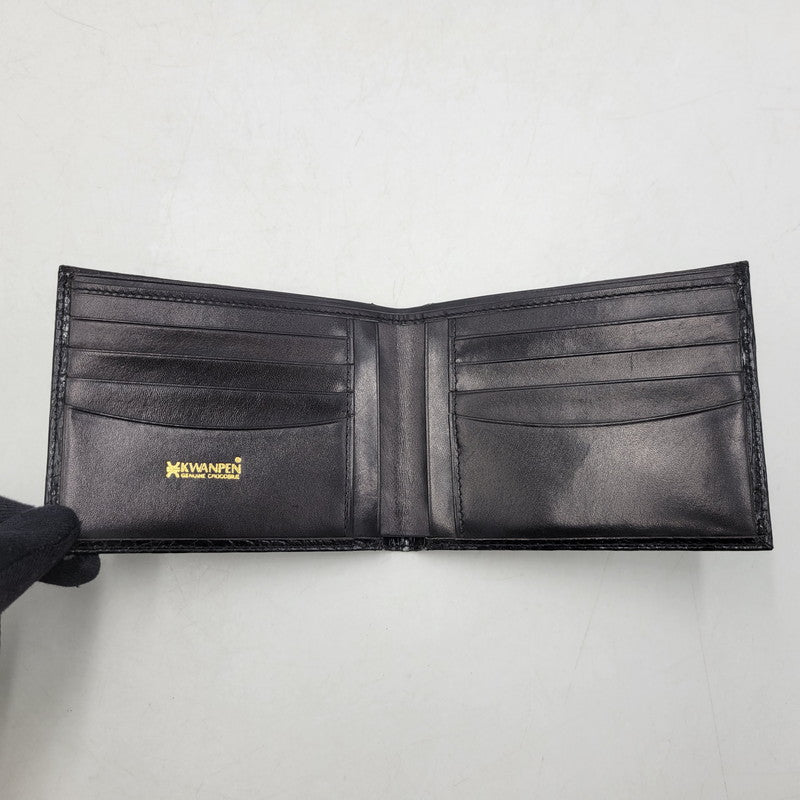 【中古品】【メンズ/レディース】 KWANPEN クワンペン 型押し 二つ折り財布 ウォレット 200-260222-as-13-izu カラー：ブラック 万代Net店