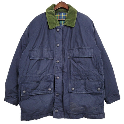 【現状渡し品】【メンズ】 CORDUROY COLLAR DOWN JACKET コーデュロイ カラー ダウン ジャケット アウター 146-260223-kh-03-izu サイズ：M カラー：ネイビー×グリーン 万代Net店