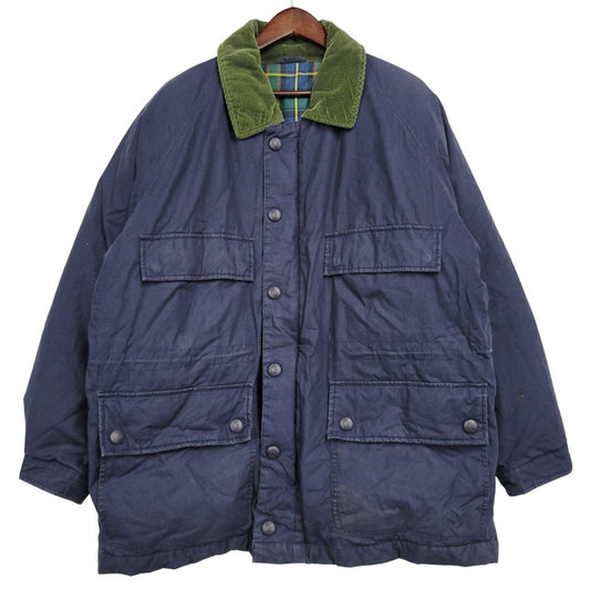 【現状渡し品】【メンズ】 CORDUROY COLLAR DOWN JACKET コーデュロイ カラー ダウン ジャケット アウター 146-260223-kh-03-izu サイズ：M カラー：ネイビー×グリーン 万代Net店