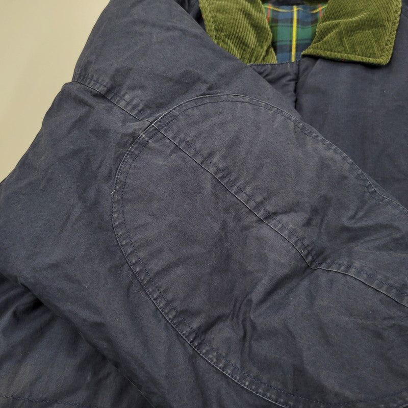 【現状渡し品】【メンズ】 CORDUROY COLLAR DOWN JACKET コーデュロイ カラー ダウン ジャケット アウター 146-260223-kh-03-izu サイズ：M カラー：ネイビー×グリーン 万代Net店