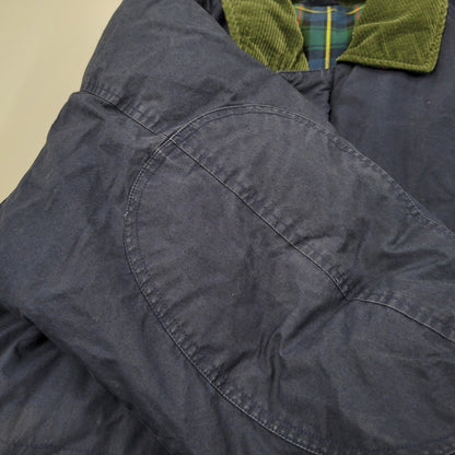 【現状渡し品】【メンズ】 CORDUROY COLLAR DOWN JACKET コーデュロイ カラー ダウン ジャケット アウター 146-260223-kh-03-izu サイズ：M カラー：ネイビー×グリーン 万代Net店