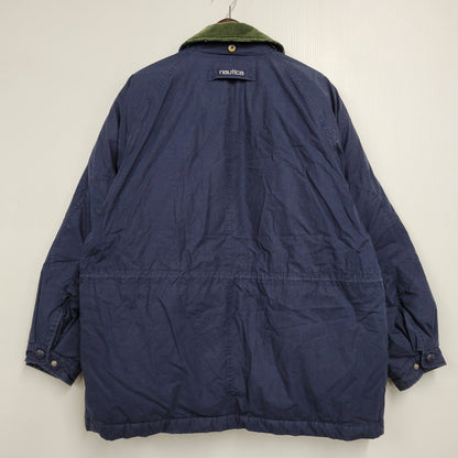 【現状渡し品】【メンズ】 CORDUROY COLLAR DOWN JACKET コーデュロイ カラー ダウン ジャケット アウター 146-260223-kh-03-izu サイズ：M カラー：ネイビー×グリーン 万代Net店