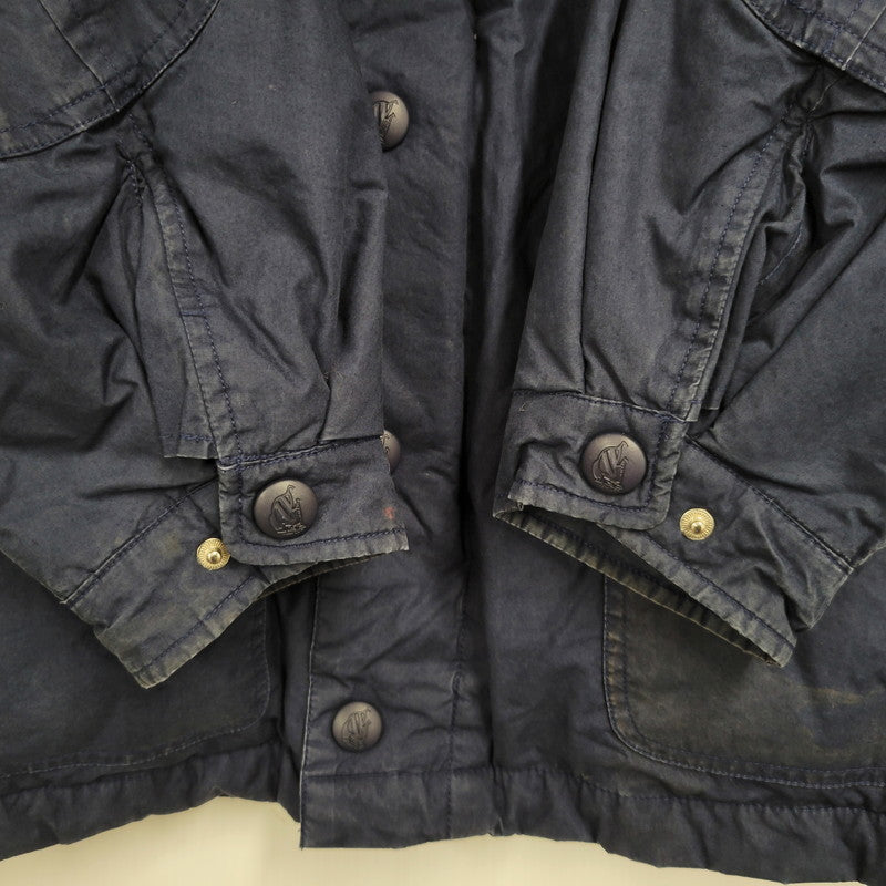 【現状渡し品】【メンズ】 CORDUROY COLLAR DOWN JACKET コーデュロイ カラー ダウン ジャケット アウター 146-260223-kh-03-izu サイズ：M カラー：ネイビー×グリーン 万代Net店