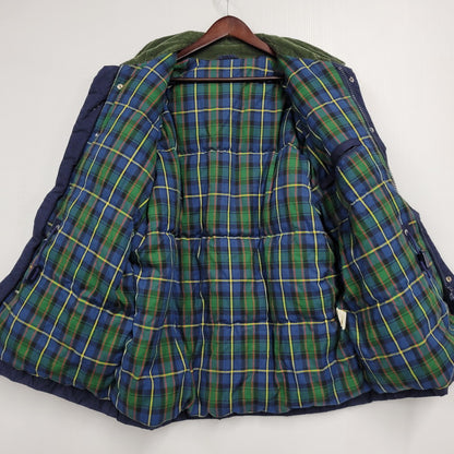 【現状渡し品】【メンズ】 CORDUROY COLLAR DOWN JACKET コーデュロイ カラー ダウン ジャケット アウター 146-260223-kh-03-izu サイズ：M カラー：ネイビー×グリーン 万代Net店