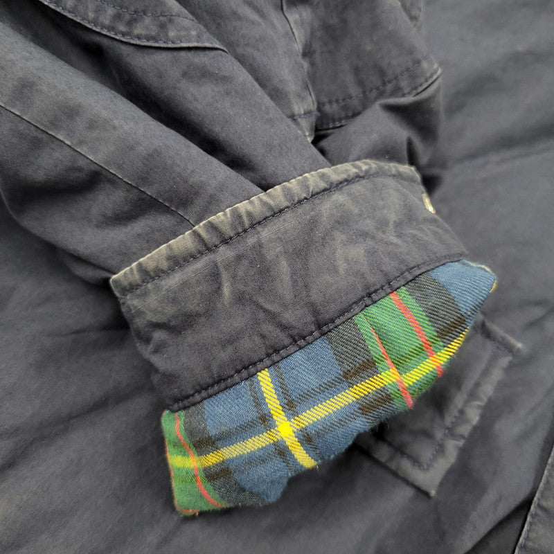 【現状渡し品】【メンズ】 CORDUROY COLLAR DOWN JACKET コーデュロイ カラー ダウン ジャケット アウター 146-260223-kh-03-izu サイズ：M カラー：ネイビー×グリーン 万代Net店