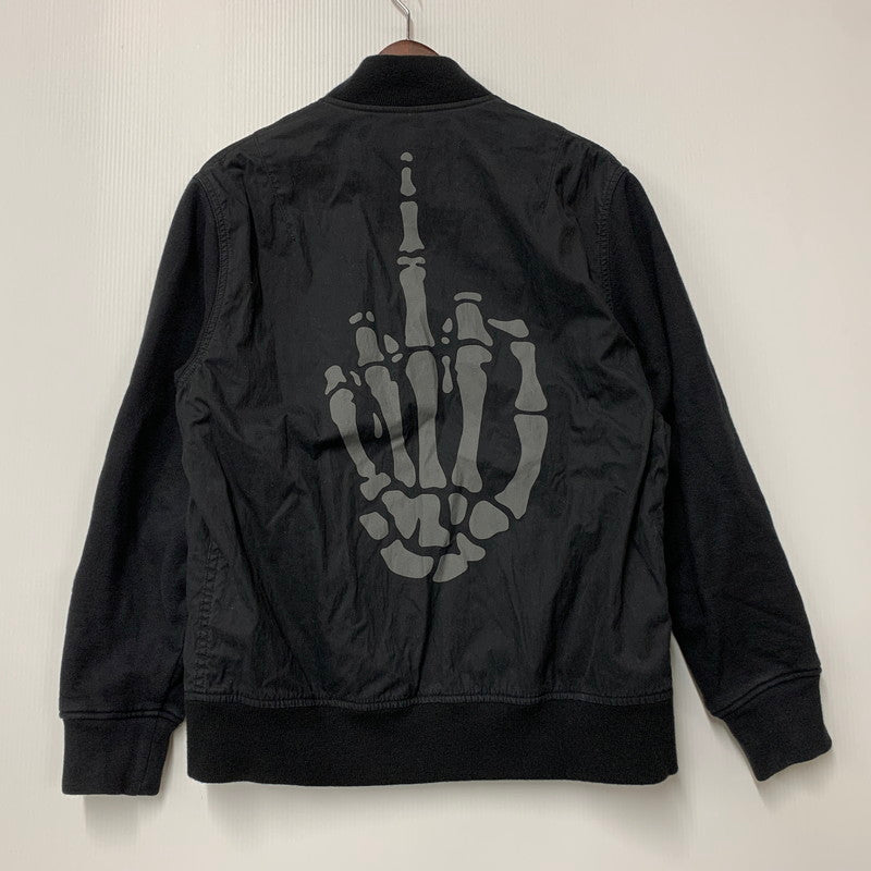 【中古品】【メンズ】 02213AB08 MIDDLE FINGER RIBBED BLOUSON JACKET ブルゾン ジャケット アウター 140-260303-kh-09-izu サイズ：S カラー：ブラック 万代Net店