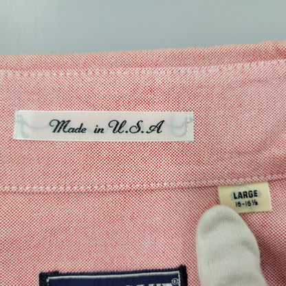 【中古品】【メンズ】 OXFORD SHIRT オックスフォードシャツ USA製 長袖 トップス 145-260223-as-21-izu サイズ：L カラー：ピンク系 万代Net店