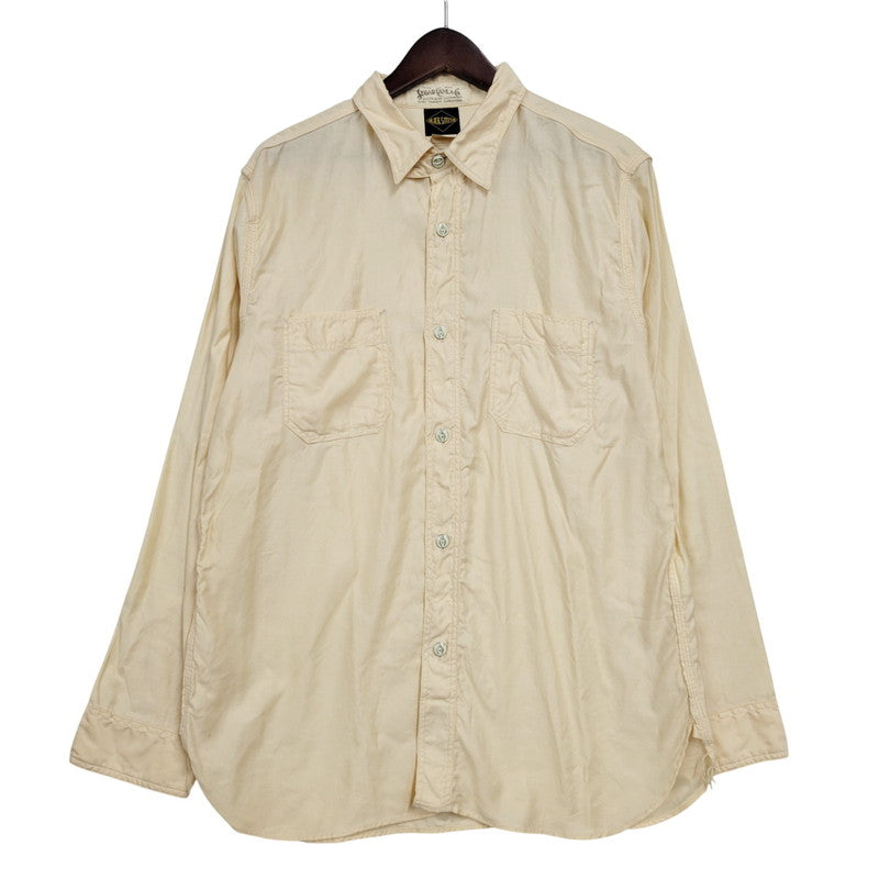 【中古品】【メンズ】 3OZ. SATEEN WORK SHIRTS ３オンス サテン ワーク シャツ トップス 145-260223-kh-08-izu サイズ：17 カラー：ベージュ 万代Net店