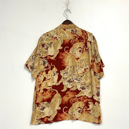 【中古品】【メンズ】 SPECIAL EDITION スペシャル・エディション SS31814 WARDROBE ワードローブ 百虎 THE HUNDRED TIGERS ALOHA SHIRT ザ ハンドレッド タイガース アロハシャツ トップス 半袖 145-260221-ya-03-izu サイズ：M カラー：レッド系 万代Net店