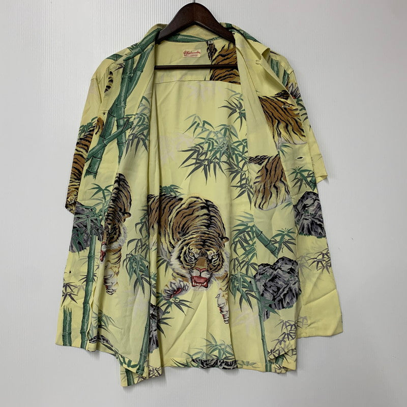 【中古品】【メンズ】 SPECIAL EDITION RAYON S/S KAIKAMAHINE TIGER READY FOR THE HUNT SS32946 スペシャルエディション レーヨン ショートスリーブ シャツ 半袖 145-260220-as-11-izu サイズ：M カラー：イエロー系 万代Net店