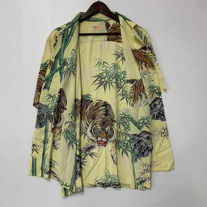 【中古品】【メンズ】 SPECIAL EDITION RAYON S/S KAIKAMAHINE TIGER READY FOR THE HUNT SS32946 スペシャルエディション レーヨン ショートスリーブ シャツ 半袖 145-260220-as-11-izu サイズ：M カラー：イエロー系 万代Net店