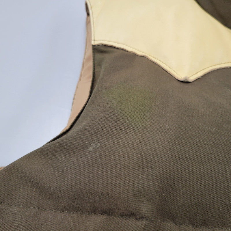 【現状渡し品】【メンズ】 LEATHER YOKE DOWN VEST SC11597 レザー ヨーク ダウンベスト 145-260223-as-23-izu サイズ：M カラー：ブラウン系 万代Net店