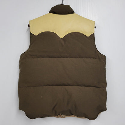 【現状渡し品】【メンズ】 LEATHER YOKE DOWN VEST SC11597 レザー ヨーク ダウンベスト 145-260223-as-23-izu サイズ：M カラー：ブラウン系 万代Net店