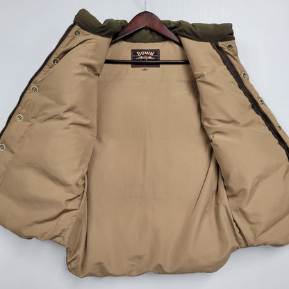 【現状渡し品】【メンズ】 LEATHER YOKE DOWN VEST SC11597 レザー ヨーク ダウンベスト 145-260223-as-23-izu サイズ：M カラー：ブラウン系 万代Net店