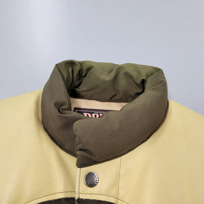 【現状渡し品】【メンズ】 LEATHER YOKE DOWN VEST SC11597 レザー ヨーク ダウンベスト 145-260223-as-23-izu サイズ：M カラー：ブラウン系 万代Net店