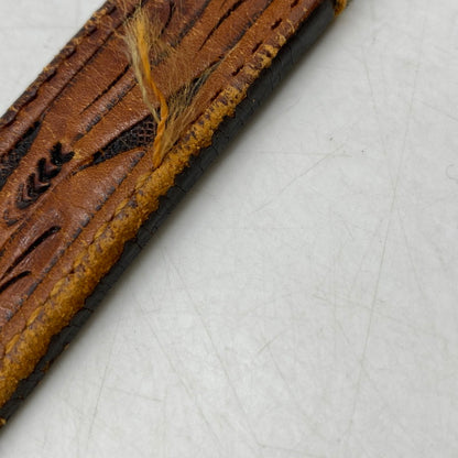 【現状渡し品】【メンズ】 JUSTIN ジャスティン C10604 CARVING LEATHER BELT カービング レザー ベルト 205-260224-cs-11-izu サイズ：32 カラー：ブラウン 万代Net店