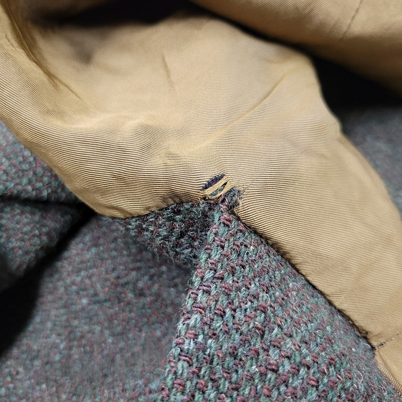 【中古品】【メンズ】 × HARRIS TWEED ハリスツイード 95026 WOOL COAT ウール コート アウター 146-260311-ya-15-izu サイズ：下記参照 カラー：カーキ系 万代Net店