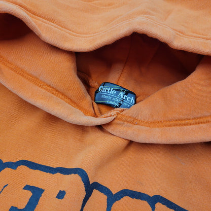 【中古品】【メンズ】 CARTLE ARCHE OVERAGE 12 PRINT HOODIE プリント フーディー パーカー 長袖 トップス 146-260223-as-27-izu サイズ：L カラー：オレンジ 万代Net店