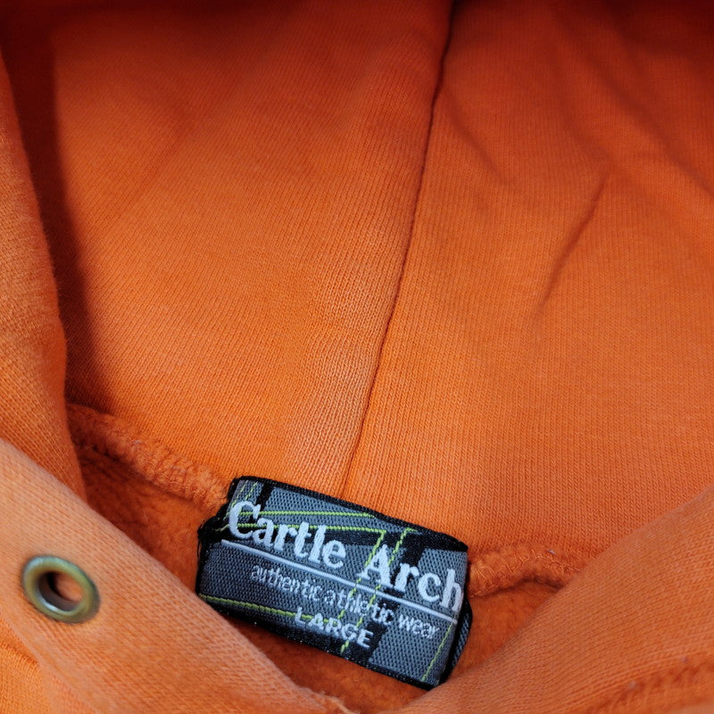 【中古品】【メンズ】 CARTLE ARCHE OVERAGE 12 PRINT HOODIE プリント フーディー パーカー 長袖 トップス 146-260223-as-27-izu サイズ：L カラー：オレンジ 万代Net店