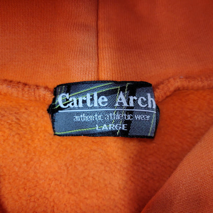 【中古品】【メンズ】 CARTLE ARCHE OVERAGE 12 PRINT HOODIE プリント フーディー パーカー 長袖 トップス 146-260223-as-27-izu サイズ：L カラー：オレンジ 万代Net店